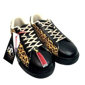 Rocky SR Casuals Women 7.5 Black Leopard Print Composite Toe Work Shoes Comfy